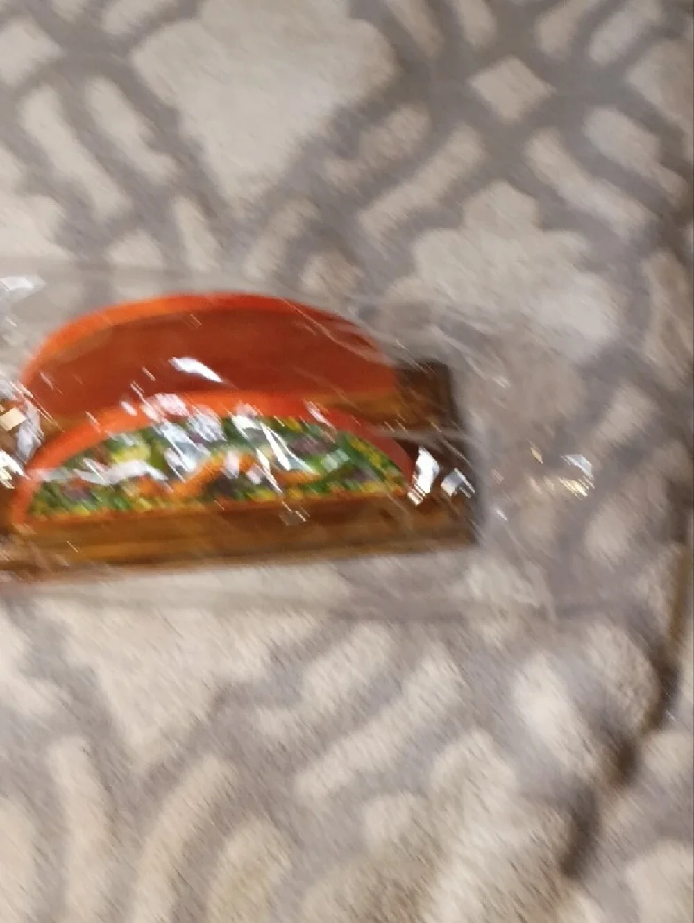 Vintage Chinoiserie Dragon Motif Napkin Holder - Vibrant Orange & Green